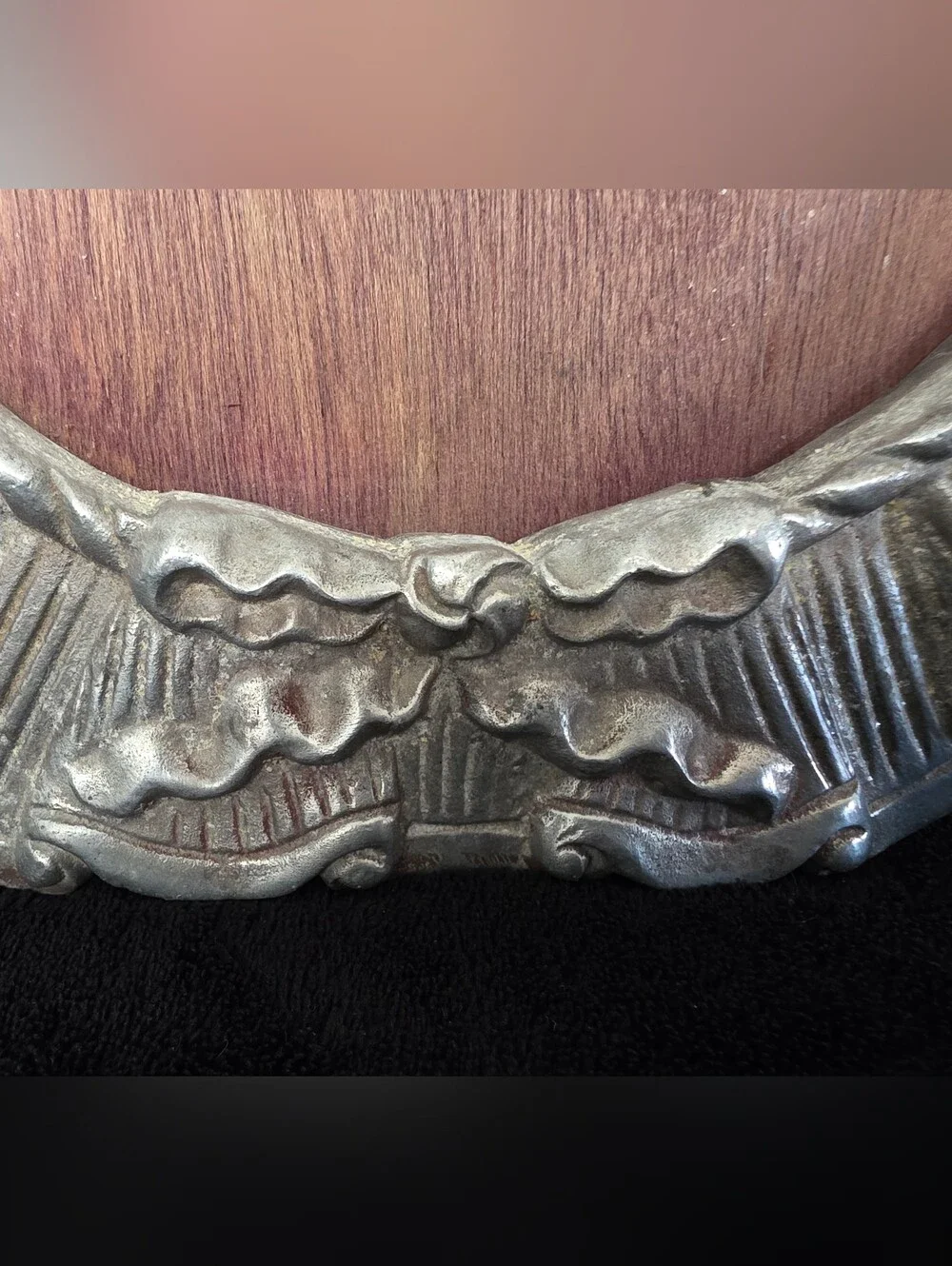 Ornate Oval Decorative Frame in Silver-Tone